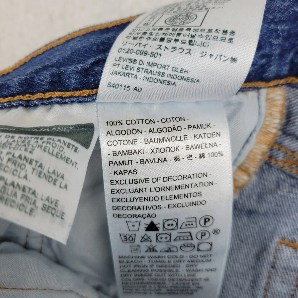 Levis BIG E 501XX S Jeans Mens 24 x 30 Skinny Leg Blue‎ Cotton Denim Pants